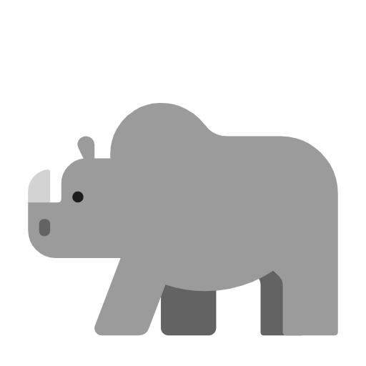 🦏 Emoji Rinoceronte na Microsoft Windows 11 23H2.