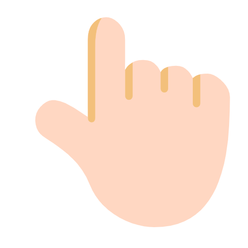 👆🏻 Emoji Dorso Da Mão Com Dedo Indicador Apontando Para Cima: Pele Clara na Microsoft Windows 11 23H2.