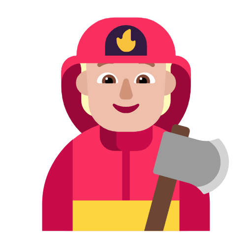 🧑🏼‍🚒 Emoji Feuerwehrmann/-frau: mittelhelle Hautfarbe Microsoft Windows 11 23H2.