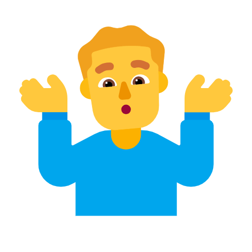Emoji 🤷‍♂️ Uomo Che Scrolla Le Spalle su Microsoft Windows 11 23H2.
