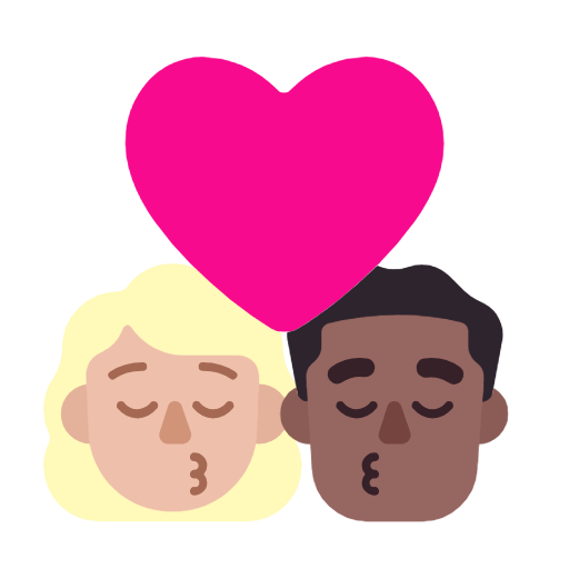 Emoji 👩🏼‍❤️‍💋‍👨🏾 Bacio Tra Coppia - Donna: Carnagione Abbastanza Chiara, Uomo: Carnagione Abbastanza Scura su Microsoft Windows 11 23H2.