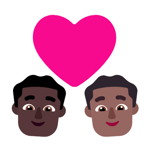 Emoji 👨🏿‍❤️‍👨🏾 Coppia Con Cuore - Uomo: Carnagione Scura, Uomo: Carnagione Abbastanza Scura su Microsoft Windows 11 23H2.