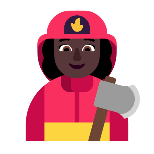 Emoji 👩🏿‍🚒 Pompiere Donna: Carnagione Scura su Microsoft Windows 11 23H2.