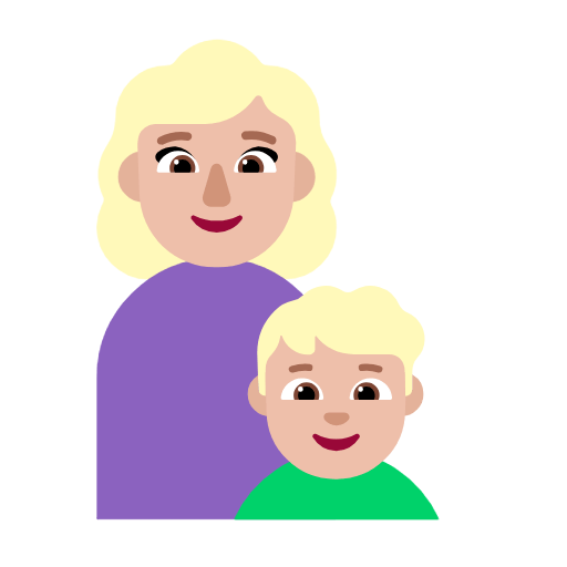 Emoji 👩🏼‍👦🏼 Famiglia - Donna, Bambino: Carnagione Abbastanza Chiara su Microsoft Windows 11 23H2.