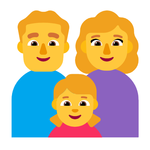 Émoji 👨‍👩‍👧 Famille : Homme, Femme Et Fille sur Microsoft Windows 11 23H2.