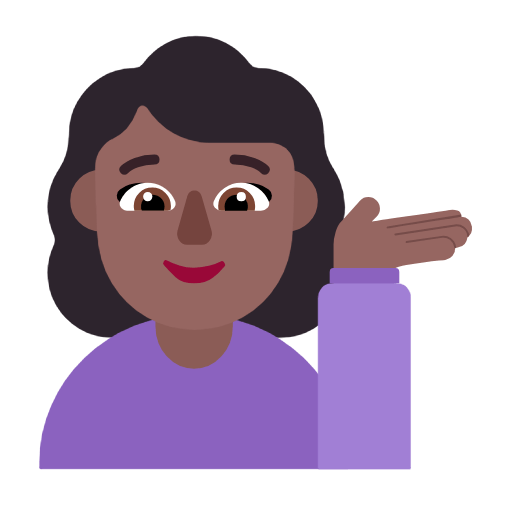 Emoji 💁🏾‍♀️ Donna Con Suggerimento: Carnagione Abbastanza Scura su Microsoft Windows 11 23H2.