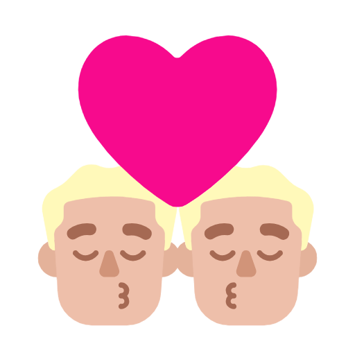 👨🏼‍❤️‍💋‍👨🏼 Emoji sich küssendes Paar - Mann: mittelhelle Hautfarbe, Mann: mittelhelle Hautfarbe Microsoft Windows 11 23H2.