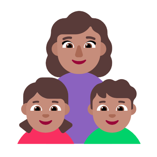 👩🏽‍👧🏽‍👦🏽 Emoji Familie - Frau, Mädchen, Junge: mittlere Hautfarbe Microsoft Windows 11 23H2.