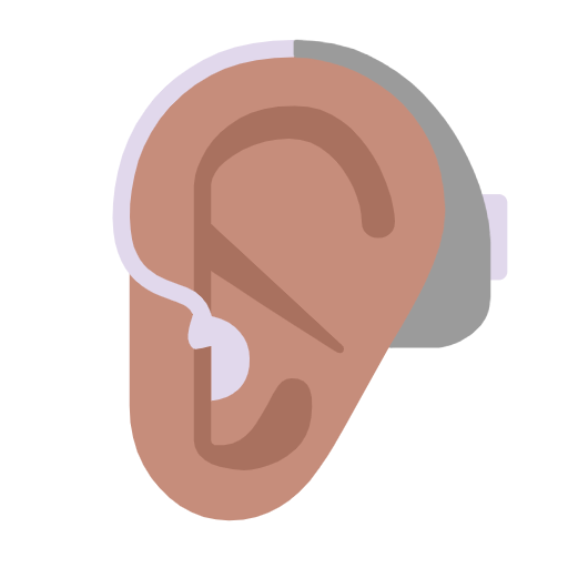 🦻🏽 Emoji Ohr mit Hörhilfe: mittlere Hautfarbe Microsoft Windows 11 23H2.