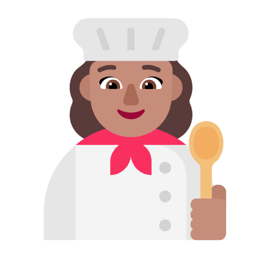 👩🏽‍🍳 Emoji Cocinera: Tono De Piel Medio en Microsoft Windows 11 23H2.