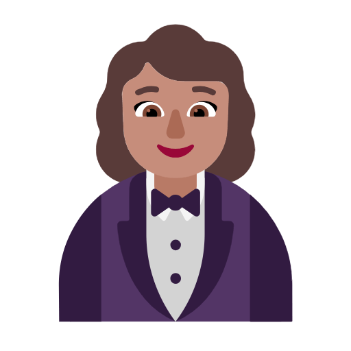 🤵🏽‍♀️ Emoji Mujer Con Esmoquin: Tono De Piel Medio en Microsoft Windows 11 23H2.