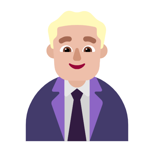 👨🏼‍💼 Emoji Oficinista Hombre: Tono De Piel Claro Medio en Microsoft Windows 11 23H2.