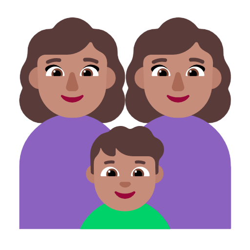 👩🏽‍👩🏽‍👦🏽 Emoji Familie - Frau, Frau, Mädchen, Baby: mittlere Hautfarbe Microsoft Windows 11 23H2.