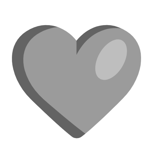 🩶 Emoji Corazón Gris en Microsoft Windows 11 23H2.