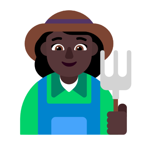 👩🏿‍🌾 Emoji Agricultora: Tono De Piel Oscuro en Microsoft Windows 11 23H2.