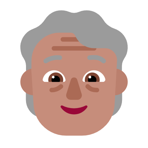 Emoji 🧓🏽 Adulto Anziano: Carnagione Olivastra su Microsoft Windows 11 23H2.