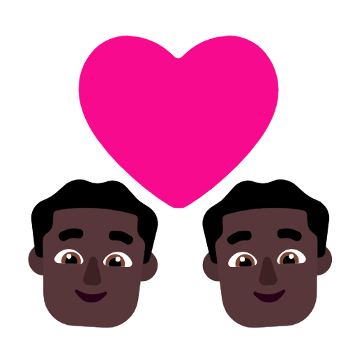 Emoji 👨🏿‍❤️‍👨🏿 Coppia Con Cuore - Uomo: Carnagione Scura, Uomo: Carnagione Scura su Microsoft Windows 11 23H2.