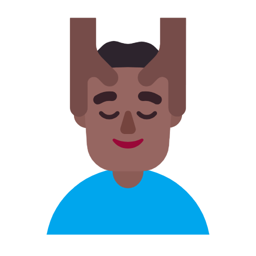 💆🏾‍♂️ Emoji Homem Recebendo Massagem Facial: Pele Morena Escura na Microsoft Windows 11 23H2.