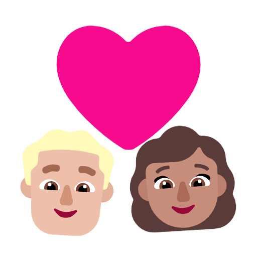 Emoji 👨🏼‍❤️‍👩🏽 Coppia Con Cuore - Uomo: Carnagione Abbastanza Chiara, Donna: Carnagione Olivastra su Microsoft Windows 11 23H2.