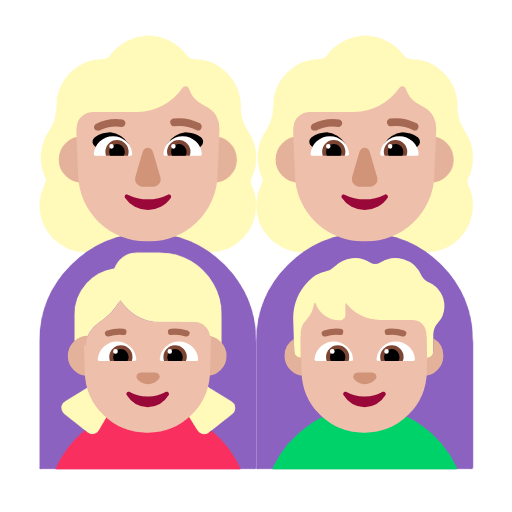 Emoji 👩🏼‍👩🏼‍👧🏼‍👦🏼 Famiglia - Donna, Donna, Bambina, Bambino: Carnagione Abbastanza Chiara su Microsoft Windows 11 23H2.