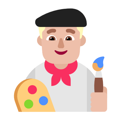 Emoji 👨🏼‍🎨 Artista Uomo: Carnagione Abbastanza Chiara su Microsoft Windows 11 23H2.