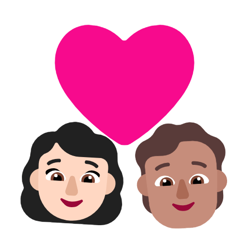 Emoji 👩🏻‍❤️‍🧑🏽 Coppia Con Cuore: Donna, persona, Carnagione Chiara, Carnagione Olivastra su Microsoft Windows 11 23H2.