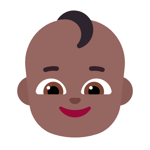 👶🏾 Emoji Bebé: Tono De Piel Oscuro Medio en Microsoft Windows 11 23H2.