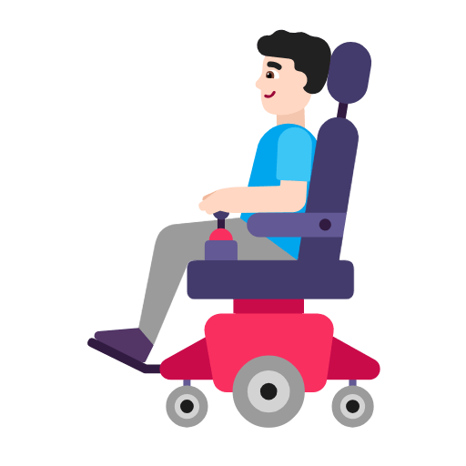 👨🏻‍🦼 Emoji Mann in elektrischem Rollstuhl: helle Hautfarbe Microsoft Windows 11 23H2.