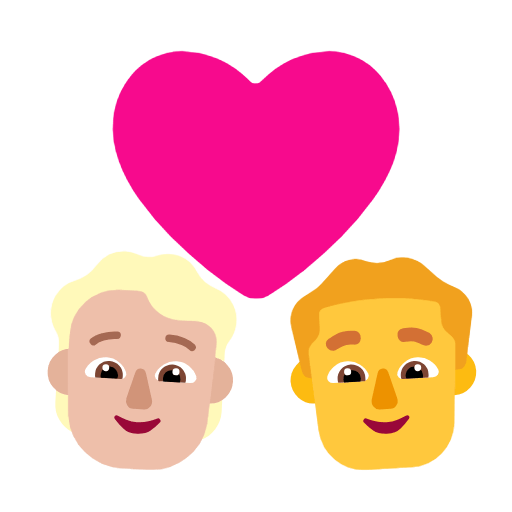 Emoji 🧑🏼‍❤️‍👨 Coppia Con Cuore: persona, uomo, Carnagione Abbastanza Chiara, Nessun tono della pelle su Microsoft Windows 11 23H2.