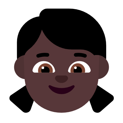 👧🏿 Emoji Mädchen: dunkle Hautfarbe Microsoft Windows 11 23H2.