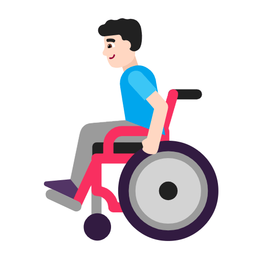 👨🏻‍🦽 Emoji Mann in manuellem Rollstuhl: helle Hautfarbe Microsoft Windows 11 23H2.