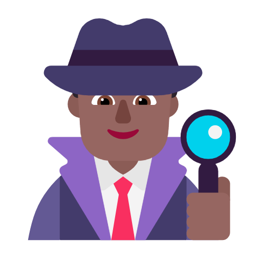 🕵🏾‍♂️ Emoji Detective Hombre: Tono De Piel Oscuro Medio en Microsoft Windows 11 23H2.