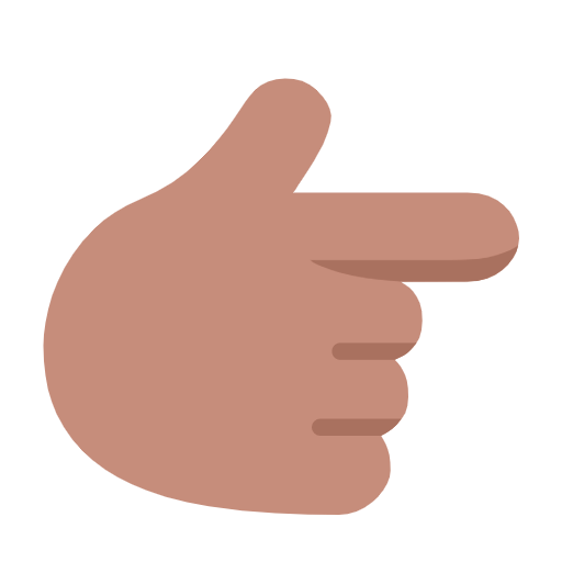 👉🏽 Emoji Dorso De Mano Con índice A La Derecha: Tono De Piel Medio en Microsoft Windows 11 23H2.