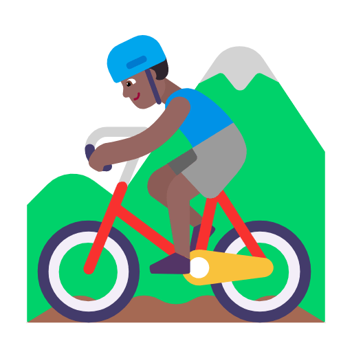 🚵🏾‍♂️ Emoji Homem Fazendo Mountain Bike: Pele Morena Escura na Microsoft Windows 11 23H2.