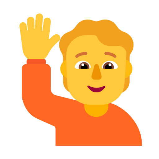 Emoji 🙋 Persona Con Mano Alzata su Microsoft Windows 11 23H2.