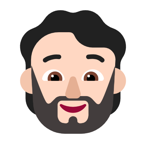 Emoji 🧔🏻 Uomo Con La Barba: Carnagione Chiara su Microsoft Windows 11 23H2.