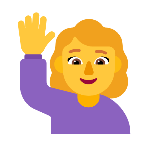 Emoji 🙋‍♀️ Donna Con Mano Alzata su Microsoft Windows 11 23H2.