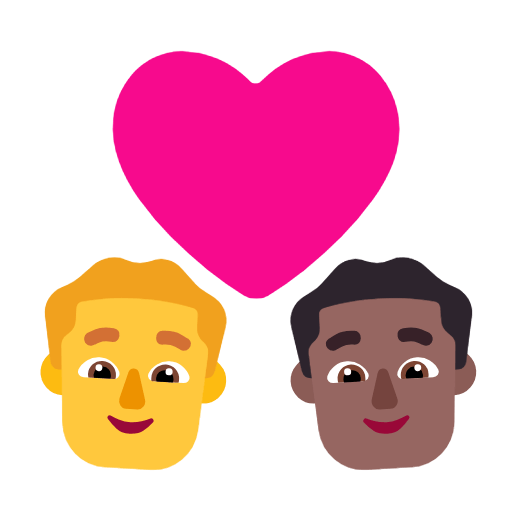 Emoji 👨‍❤️‍👨🏾 Coppia Con Cuore - Uomo, Uomo: Carnagione Abbastanza Scura su Microsoft Windows 11 23H2.