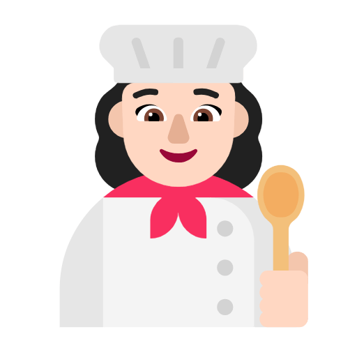 👩🏻‍🍳 Emoji Cocinera: Tono De Piel Claro en Microsoft Windows 11 23H2.