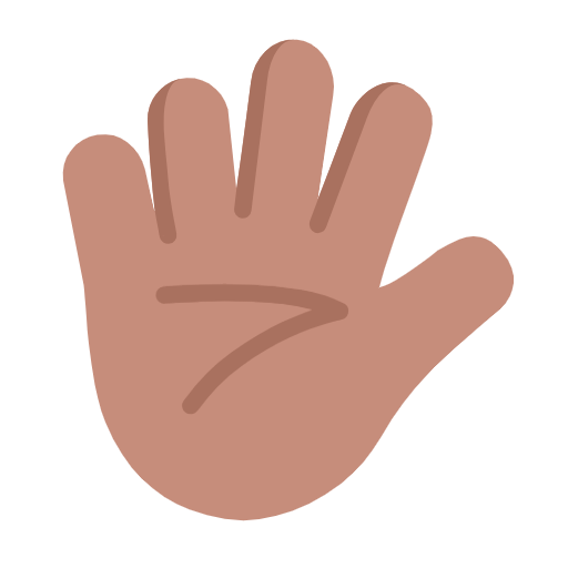 🖐🏽 Emoji Mão Aberta Com Os Dedos Separados: Pele Morena na Microsoft Windows 11 23H2.