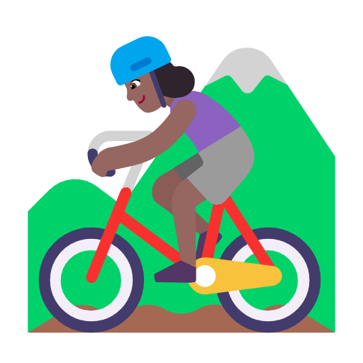 🚵🏾‍♀️ Emoji Mountainbikerin: mitteldunkle Hautfarbe Microsoft Windows 11 23H2.