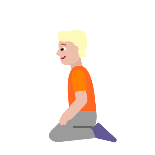 🧎🏼 Emoji Persona De Rodillas: Tono De Piel Claro Medio en Microsoft Windows 11 23H2.