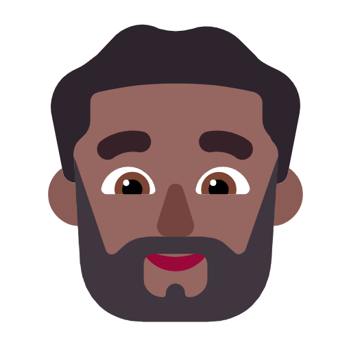 🧔🏾‍♂️ Emoji Hombre Con Barba Tono De Piel Oscuro Medio en Microsoft Windows 11 23H2.