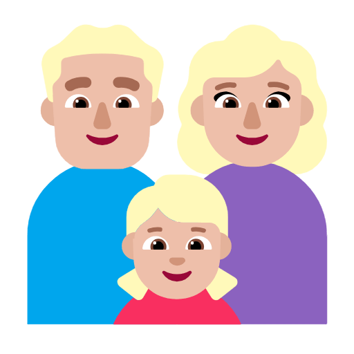 👨🏼‍👩🏼‍👧🏼 Emoji Familie - Mann, Frau, Mädchen: mittelhelle Hautfarbe Microsoft Windows 11 23H2.