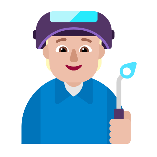 Emoji 🧑🏼‍🏭 Persona Che Lavora In Fabbrica: Carnagione Abbastanza Chiara su Microsoft Windows 11 23H2.
