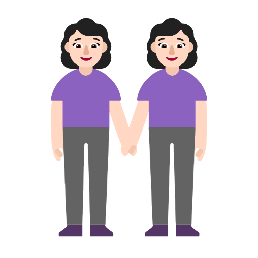 Emoji 👭🏻 Due Donne Che Si Tengono Per Mano: Carnagione Chiara su Microsoft Windows 11 23H2.