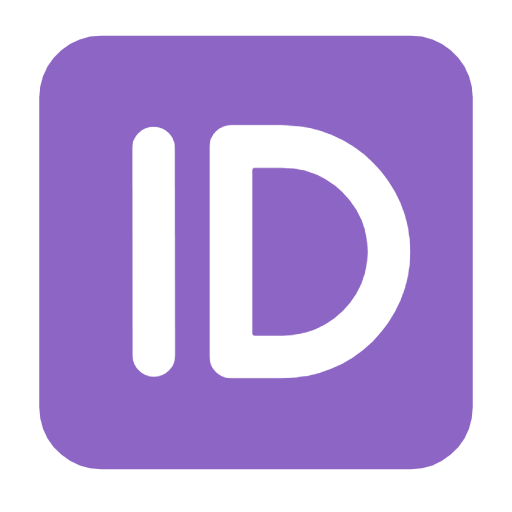 🆔 Emoji Großbuchstaben ID in lila Quadrat Microsoft Windows 11 23H2.