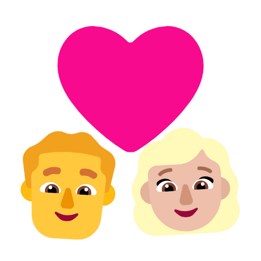 Emoji 👨‍❤️‍👩🏼 Coppia Con Cuore - Uomo, Donna: Carnagione Abbastanza Chiara su Microsoft Windows 11 23H2.