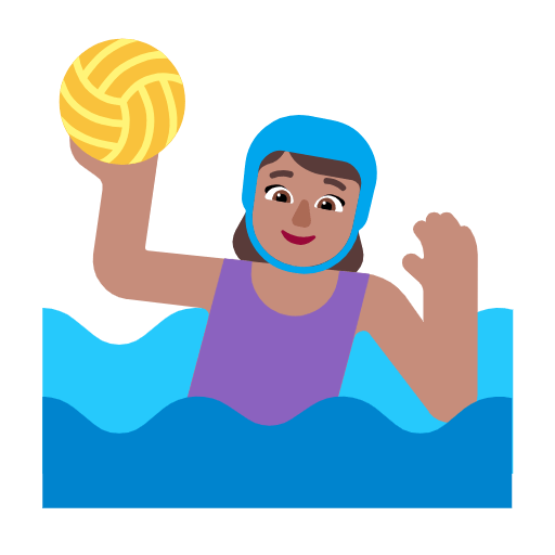 🤽🏽‍♀️ Emoji Mulher Jogando Polo Aquático: Pele Morena na Microsoft Windows 11 23H2.