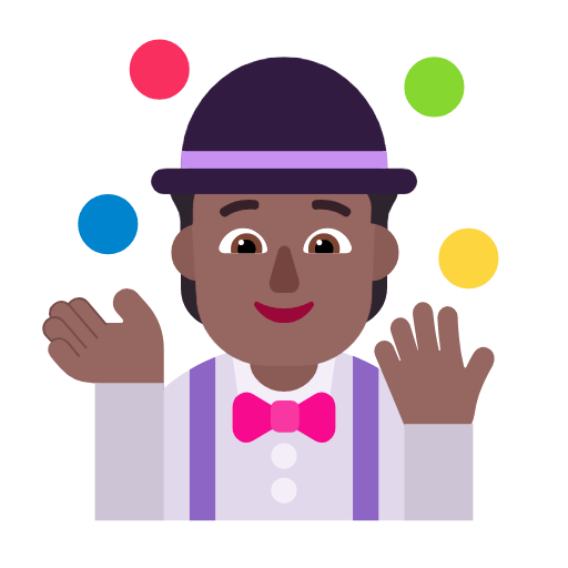 🤹🏾 Emoji Jongleur(in): mitteldunkle Hautfarbe Microsoft Windows 11 23H2.